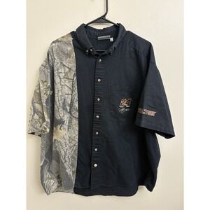 Vintage Jeff Gordon #24 Realtree Camo NASCAR Button Down Shirt Mens XL Chase